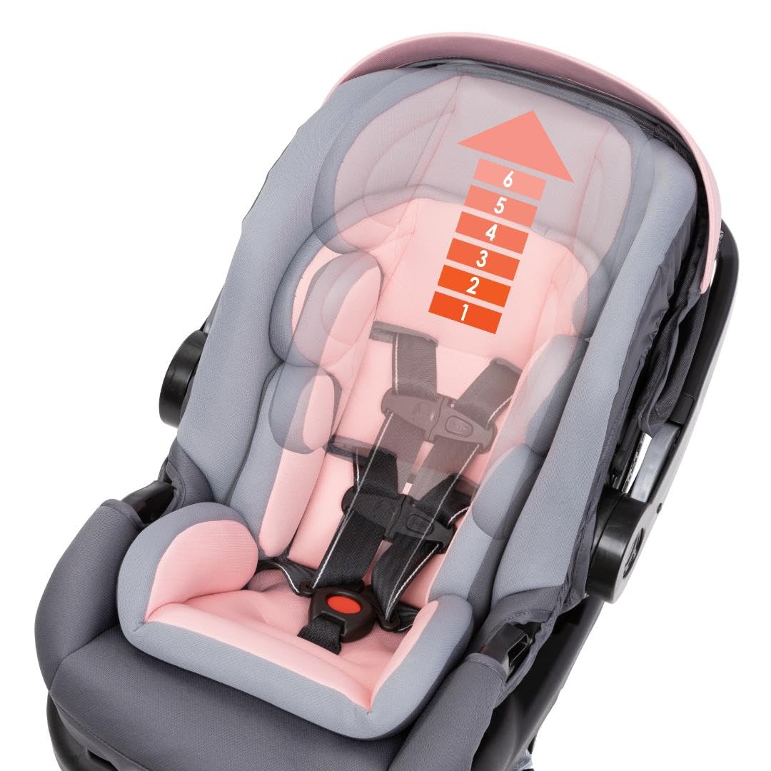 Baby Trend Secure-Lift Infant Car Seat, Madrid Pink – Compact Lightweight Carrier, Infant Comfort Cushioning, Adjustable Harness Fit