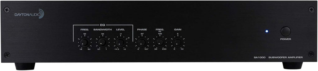 Dayton Audio SA1000 Subwoofer Amplifier, 1000-Watt Class-AB Power with Parametric EQ & Bass Controls, Rack-Mountable
