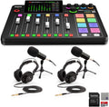 Rode RODECaster Pro II Audio Production Studio Bundle with 2x Zoom ZDM-1 Podcast Mic Pack, 32GB microSD Card and StreamEye Polishing Cloth