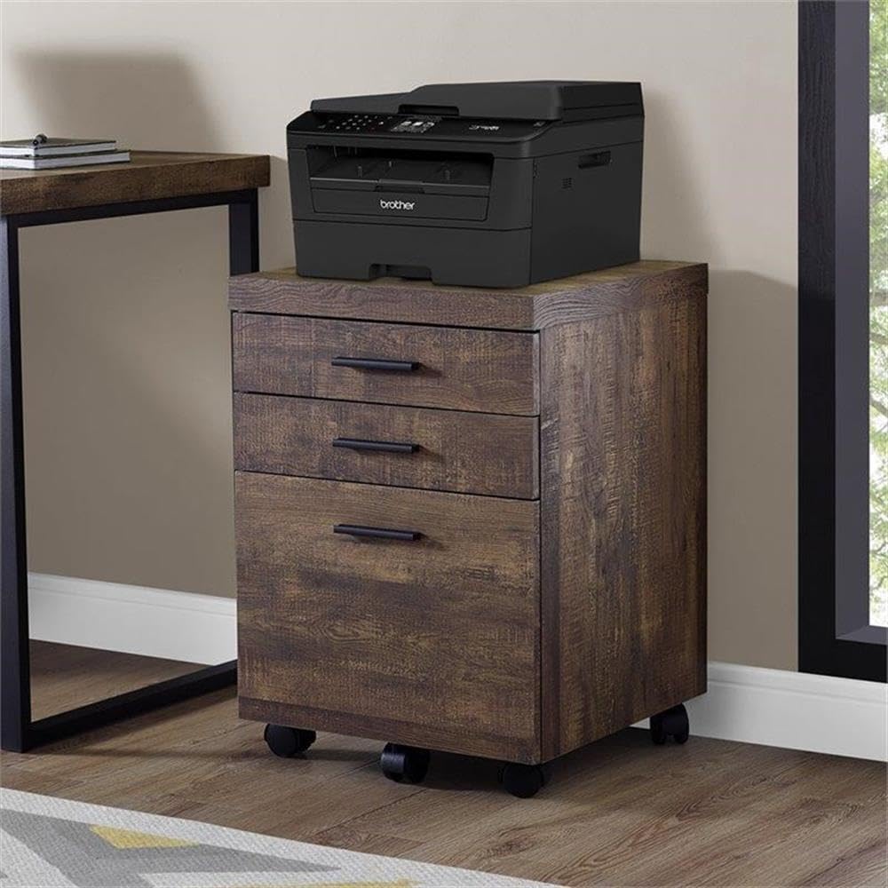 Monarch Specialties I 7400 File Cabinet, Rolling Mobile, Storage Drawers, Printer Stand, Office, Work, Laminate, Brown, Contemporary, Modern