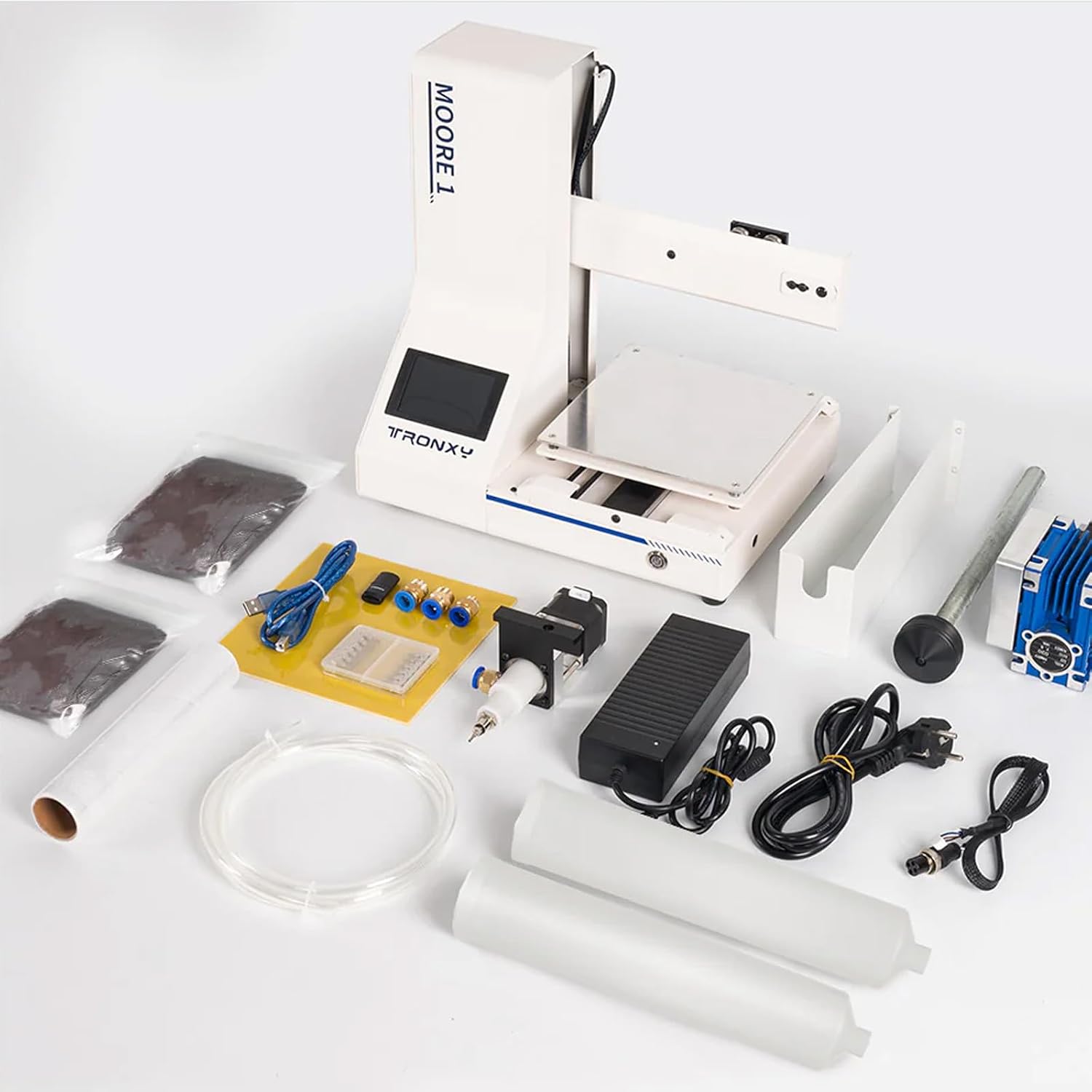 TRONXY Clay 3D Printer Moore1 Liquid Deposition Molding Mini 3D Printers for Ceramics Hobby Beginners Kids Adults with LCD Screen Building Size:7 * 7 * 7inch(180x180x180mm)
