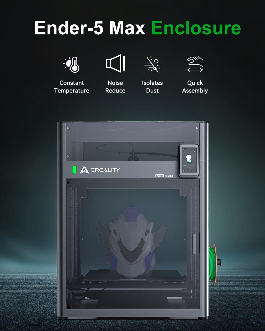 Creality Ender 5 Max Cover, Constant Temperature 3D Printer Protective Enclosure, Dustproof Noise Reduce Transparent Tent for Ender 5 Max