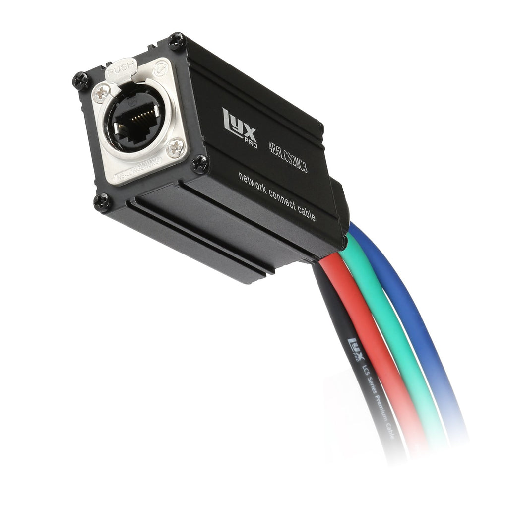 Lyxpro 4 Channel XLR Cable Snake AES and DMX Connect 4 channle XLR to 150' Single Ethercon Cat 6 Cable