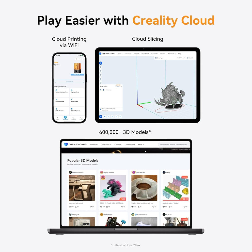 Creality Resin 3D Printer for Kids and Beginners, HALOT R6 Fully Assembled, Upgraded Light Source with High-Precision Printing, LCD Monochrome Screen Simple Workflow 3D Resin Printers