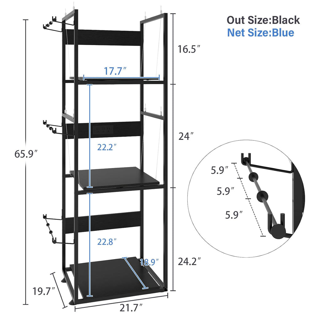 PUNCIA 3-Tier 3D Printer Stand with Filament Storage, Heavy Duty Workbench Rack – Compatible with FDM/SLA, Studio, Workshop, Office Use, Space-Saving Organizer for Multiple Filament Types