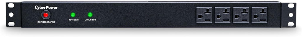 CyberPower RKBS20ST4F8R Rackbar Surge Protector, 120V/20A, 12 Outlets, 15 Foot Power Cord, 1U Rackmount, UL Listed