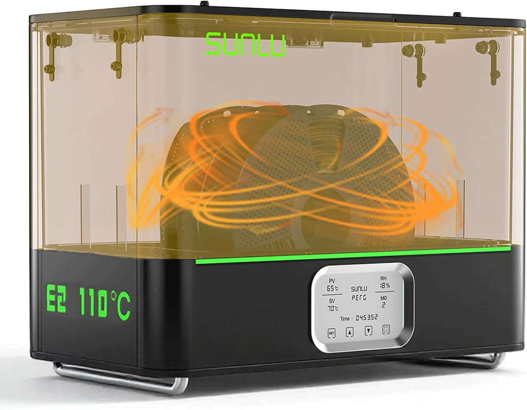 SUNLU Filament Dryer Box E2,Up to 110℃,Professional Drying and Annealing,Born for Engineering 3D Printer Filament,SUNLU FilaDryer E2 Fits PLA,PETG,ABS, ASA,PC-ABS/PBT,PA6-GF/CF,PA12-CF,PA612-CF etc.