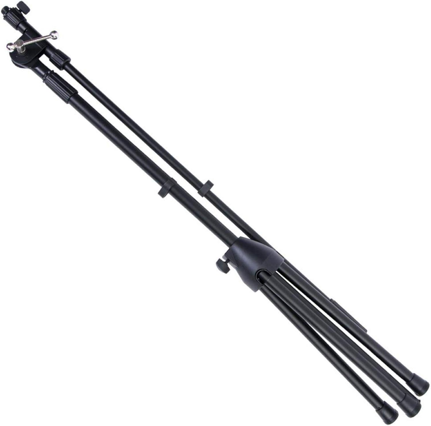 On-Stage MSP7706 Euro Boom 6 Mic Stands w/Travel Bag (For Vocal and Instrument Microphones, Height-Adjustable, Rugged, Lightweight, Steel, Standard Threading, Folding Tripod, Durable, Black)