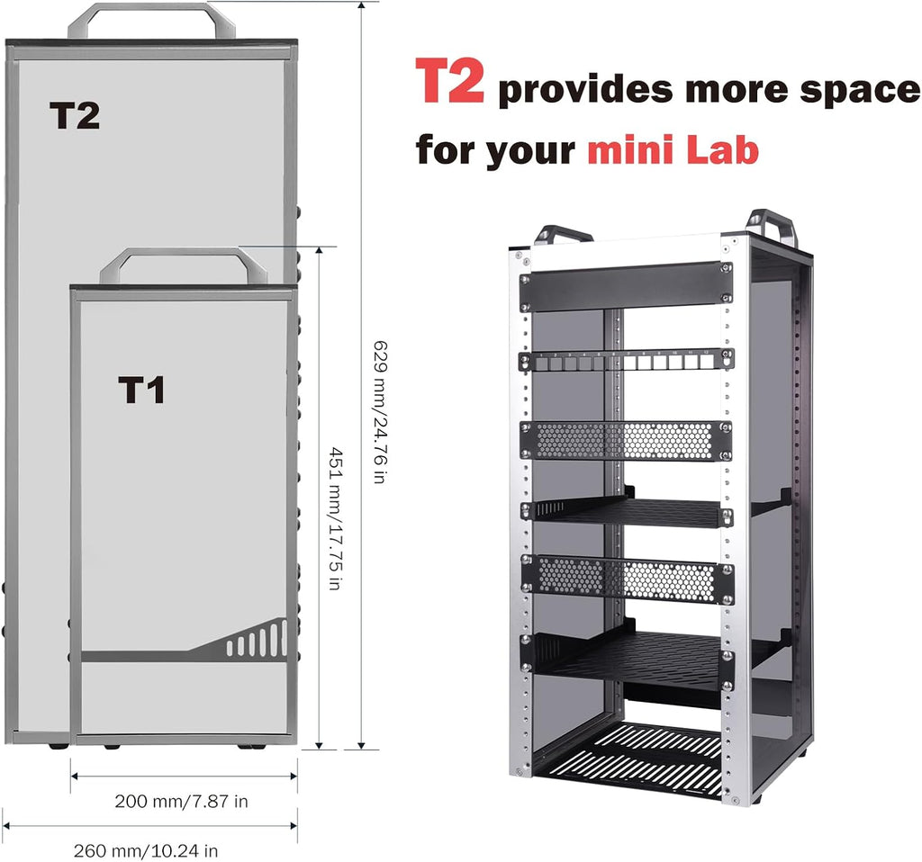 GeeekPi 12U Server Cabinet, 10 inch Server Rack for Network, Servers, Audio, and Video Equipment, DeskPi RackMate T2 Rackmount, 10.23 inch Depth