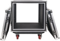 Sound Town Shock Mount 10U ATA Rack Case with 21' Rackable Depth and Casters, Pro Tour Grade (STRC-SP10UW)