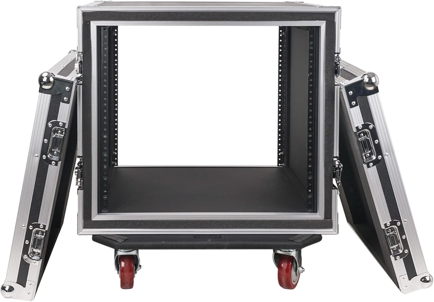 Sound Town Shock Mount 10U ATA Rack Case with 21' Rackable Depth and Casters, Pro Tour Grade (STRC-SP10UW)
