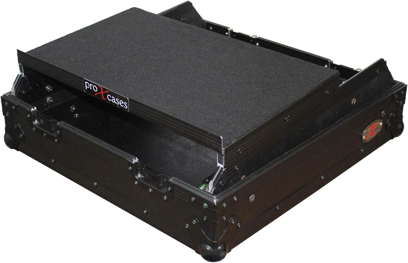ProX 10U Top Mount 19' Slanted Black on Black Mixer Case - XS-19MIXLTBL