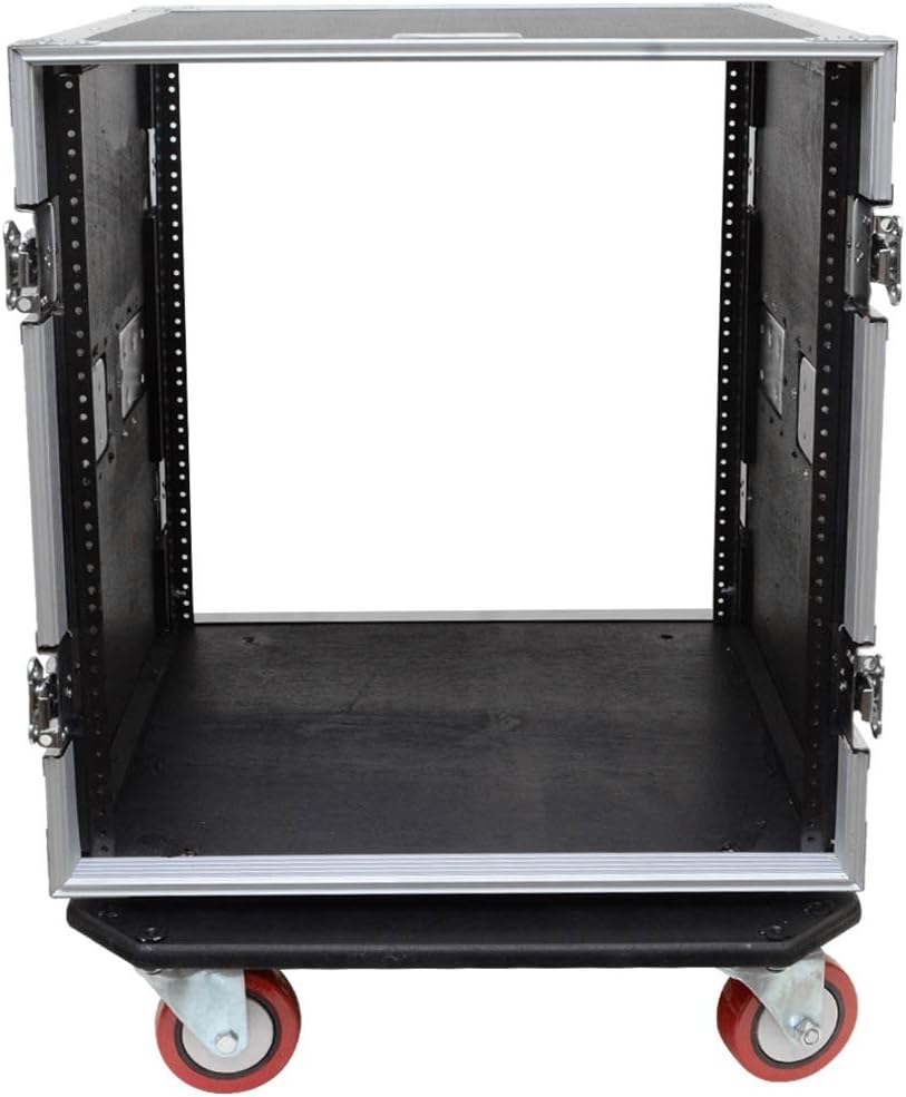 Seismic Audio - 12 SPACE RACK CASE for Amp Effect Mixer PA DJ PRO with Casters