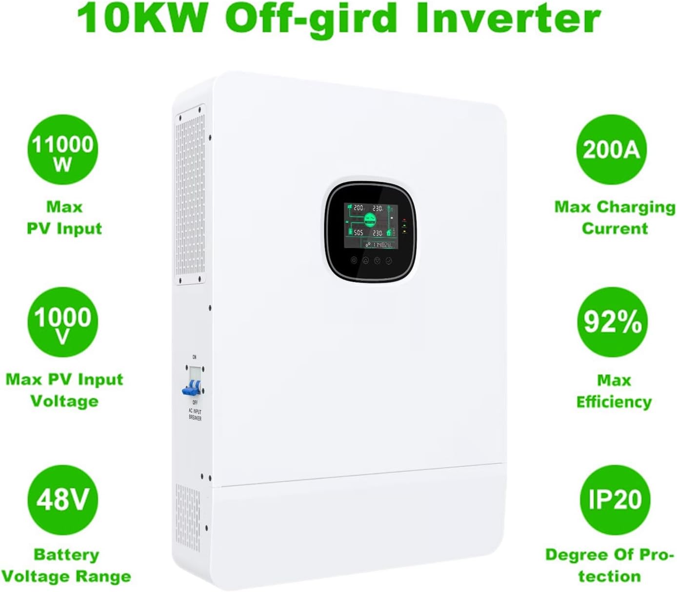 30KW Off Grid Solar System Complete Kit 120KWH Kit Home Solar Power System Complete Kit with 60PCS*550W Solar Panels, 3Sets 48V 10KW Off Grid Inverter, 6Sets 20KWH 51.2V 410Ah LiFeP04 Battery