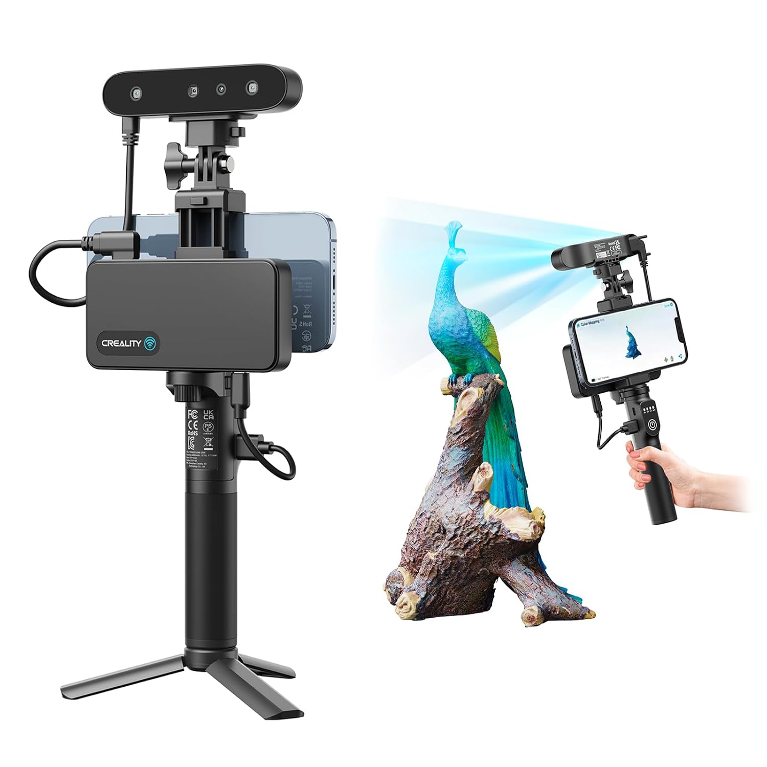 Creality CR-Scan Ferret Pro 3D Scanner for 3D Printing, Upgrade Wireless Handheld 3D Scanner with WiFi 6 Bridge, Anti-Shake Tracking, 30FPS Fast Full Color Scan, 0.1mm Accuracy for 3D Printer