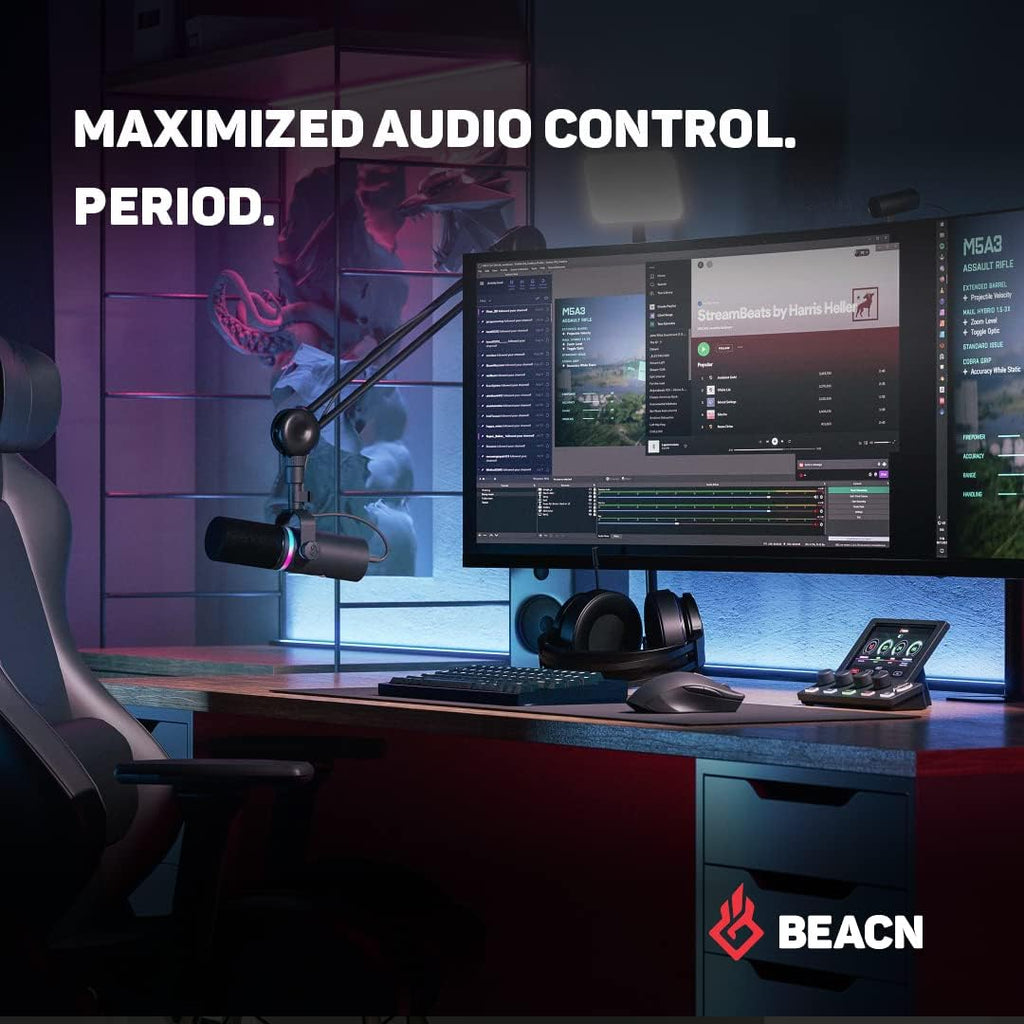 BEACN Mix Create Audio Mixer for PC & Mac | For Content Creators, Gaming & Podcast, PC Audio Mixer with C USB for Twitch & YouTube | Essential Streaming Accessories (Dark)