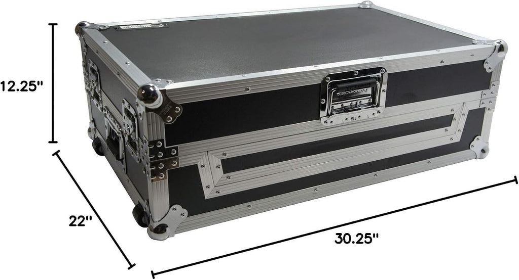 Harmony Audio HCNS7IIWLTTR Flight Glide Laptop Stand Road DJ Custom Case Compatible with Numark NS7III