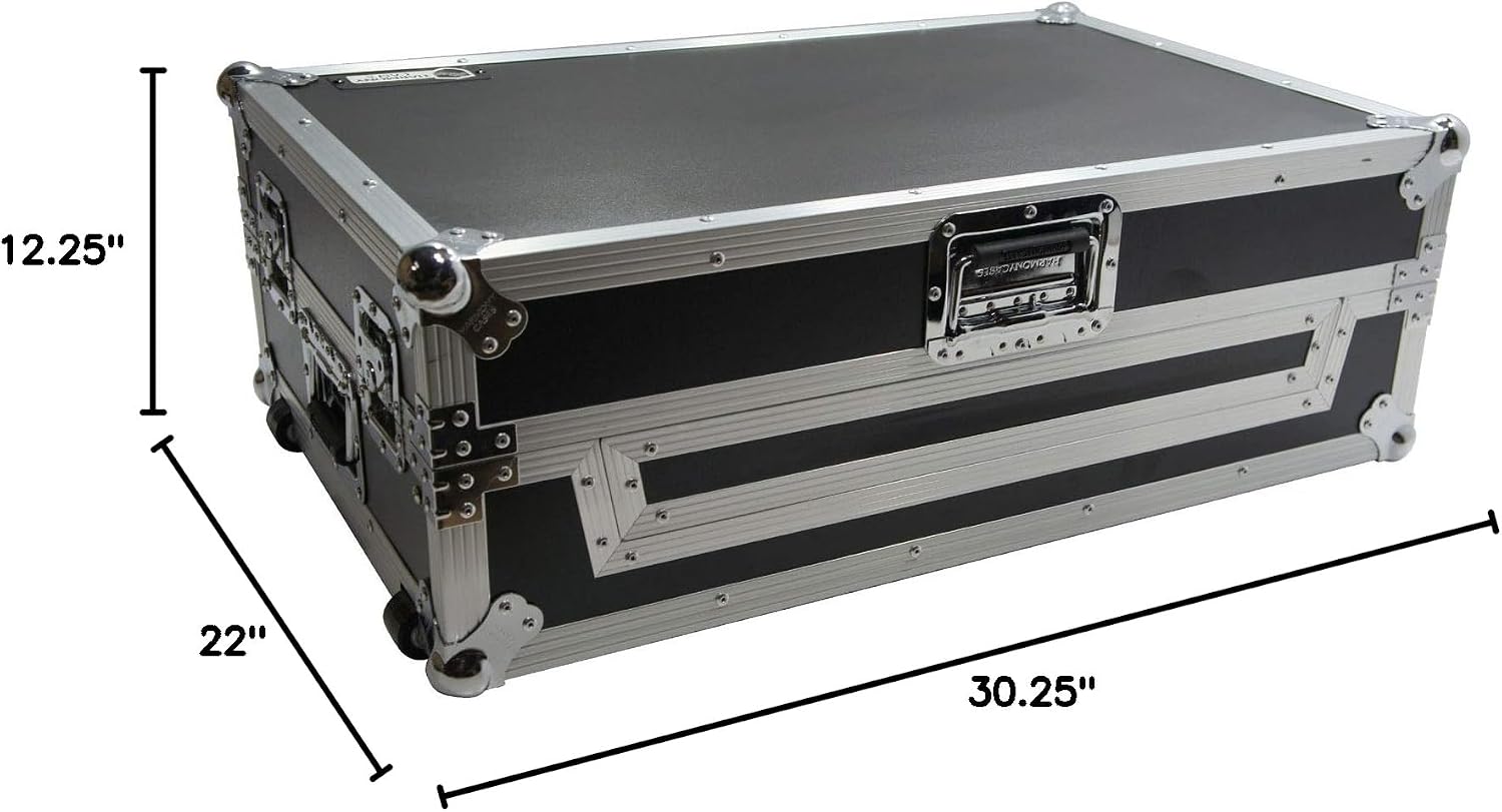 Harmony Audio HCNS7IIWLTTR Flight Glide Laptop Stand Road DJ Custom Case Compatible with Numark NS7III