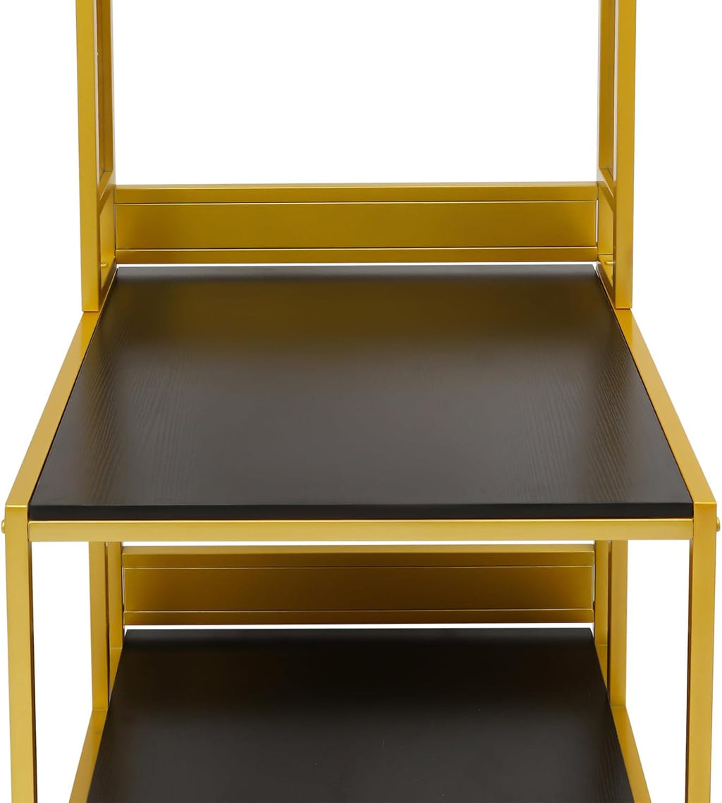 3D Printer Stand with Filament Storage, 3D Printer Filament Storage Rack, Rolling Printers Cart, Heavy Duty Mobile Printer Table with Wheels for Workshop Studio Office - Gold