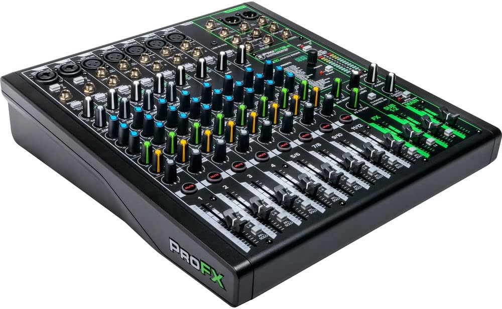 Mackie ProFX12v3 12-Channel Sound Reinforcement Mixer with Built-In FX, Gator Cases G-MIXERBAG-1515 Mixer Bag & Stereo Cable 10ft Bundle
