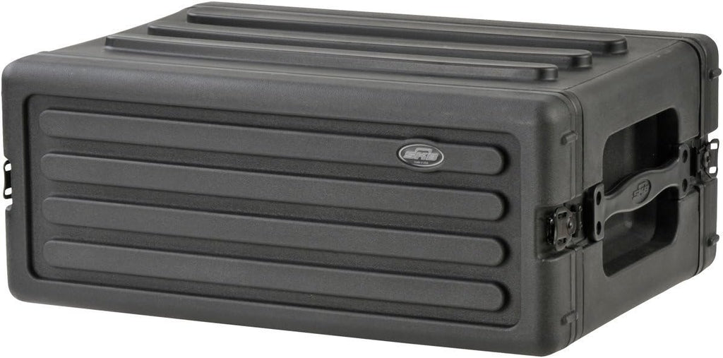 SKB 4U Shallow Roto Rack Case - Durable Polyethylene Gear Protector, Stackable, Waterproof with Twist Latches & Rubber Feet for Musicians, DJs, and A/V Equipment - Secure Transport & Storage Solution