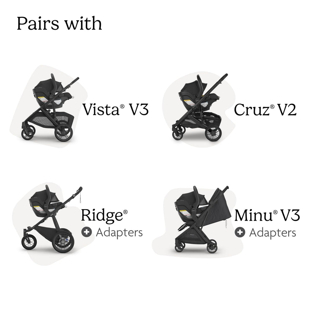 UPPAbaby Mesa V3 Infant Car Seat - Easy Installation + SmartSecure Technology - Attaches to Stroller | Base + Infant Insert Included - Savannah (Grey Mélange)