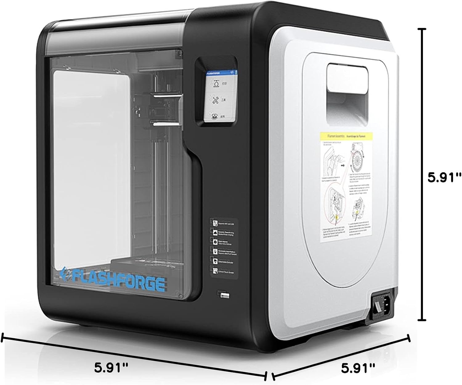 FLASHFORGE Adventurer 5M 3D Printer High Speed Max 600mm/s with Auto Leveling, 3-Second Nozzle Change, 220×220×220mm Printing, 280°C Direct Drive for Kids/Beginners/Home