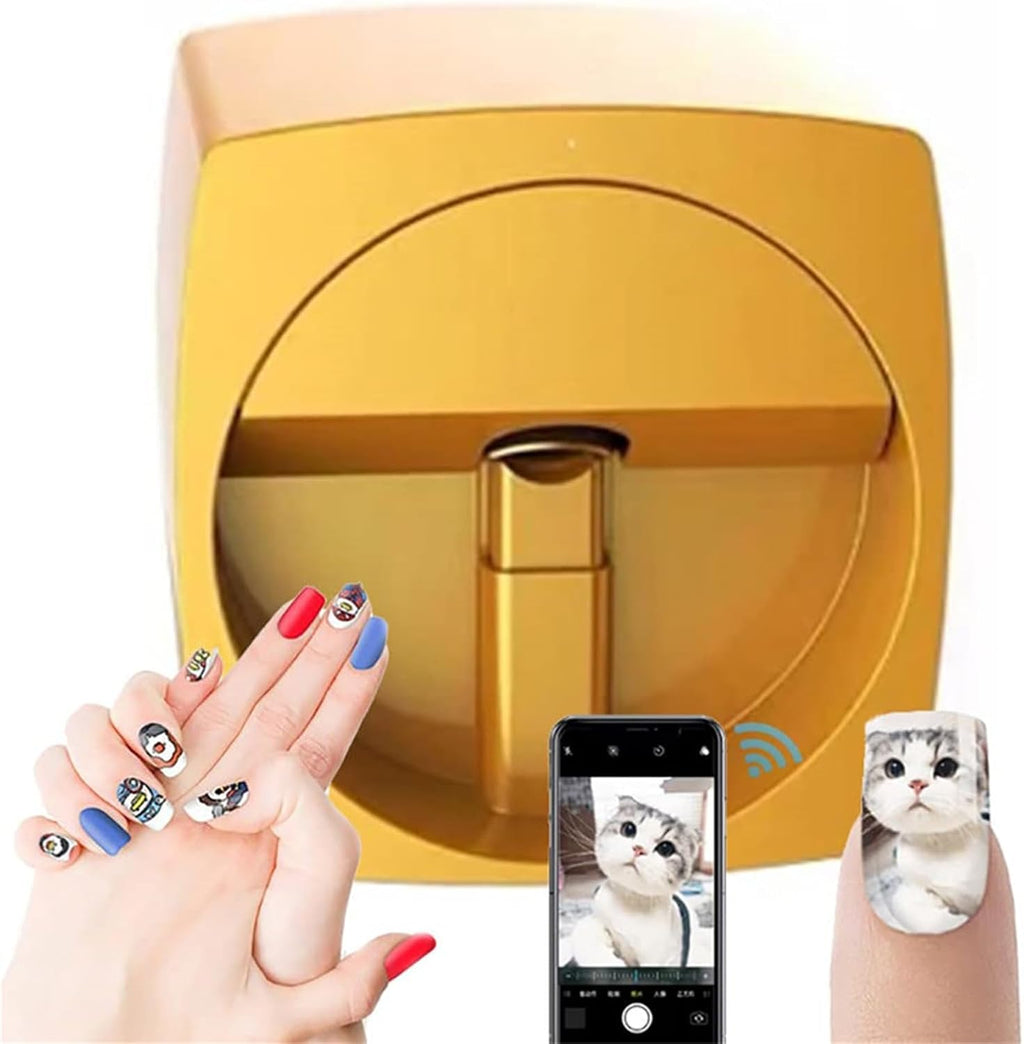 Portable 3D Nail Painting Machine - Digital Mobile Nail Art Printer Control Through Free Mobile App for DIY Nail Art at Home or Salon Gifts for Cute Girls and Women
