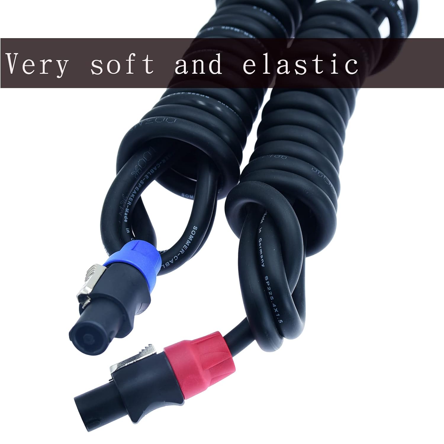 speak on 2Pcs Professional Speakon to 1/4 Inch ts Speaker Cable for pa jack Pair 14 awg Gauge Male Audio port plug Amplifier Connection dj amp Heavy Duty bocina Cord Wire ft with Twist Lock(40 feet)