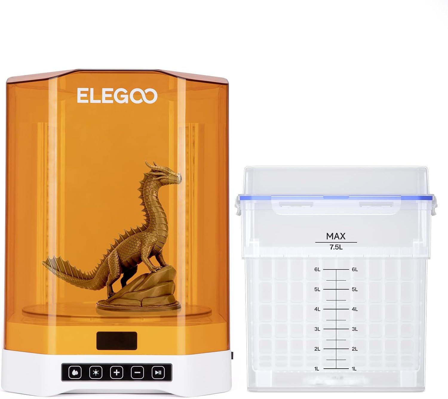 ELEGOO Upgraded Wash and Cure Station-Mercury Plus 3.0, 2 in 1 Clean and Cure Station, 7.5L Large Capacity Cleaning, 360ｰ All-Around Curing, Compatible with All Resin 3D Printing Models