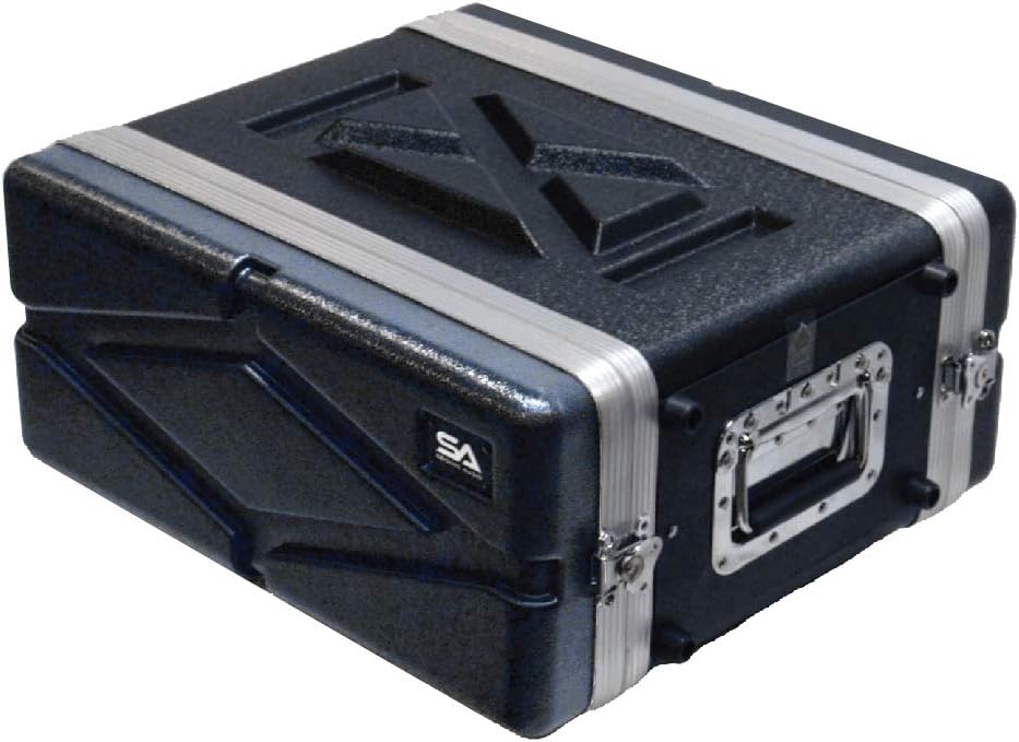 Seismic Audio - SALWR4M - Lightweight 4 Space Mid-Size ABS Rack Case - 4U PA DJ Medium Depth Amp Effects Rack Case