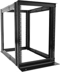 GLOBALRACK 4-Post 15U Open Frame Server Rack/19in Server Network Rack Adjustable Depth 24-35inch Suitable for Computer/Audio Video/Data/IT Equipment/Cold Rolled Steel Heavy Duty Rack (4POST RACK-015)