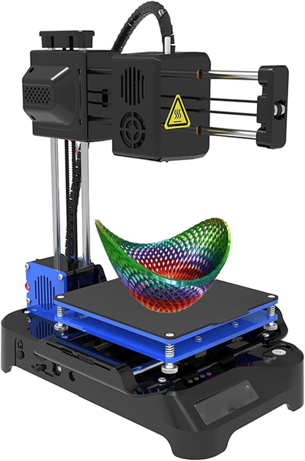 DIY 3D Printer Kit Mini 3D Printer 4x4x4in Upgraded Print Volume Kids Extruder Technology, High Power Powerful Computing New Structure 3D Printer High Speed Printing,Black