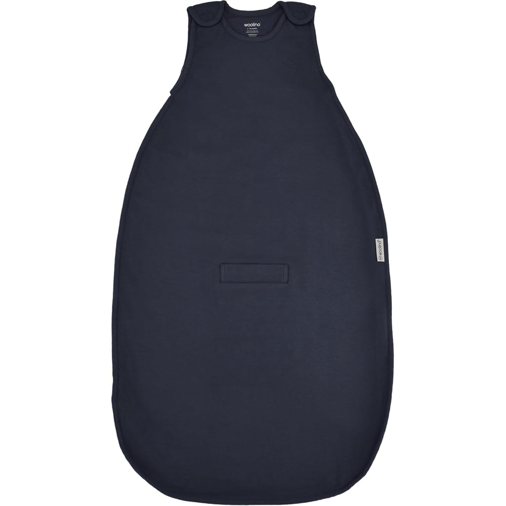 Woolino 4 Season Ultimate Baby Sleep Sack – Merino Wool Baby Sleeping Bag, Organic Cotton Outer, Temperature Regulating Wearable Blanket, All Season, 2 Months–2 Years - Indigo