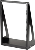 StarTech 16U 2-Post Open Frame Desktop Server Rack, 19in Compact Space-Saving Floor IT Rack with 350lb (160kg) Weight Capacity