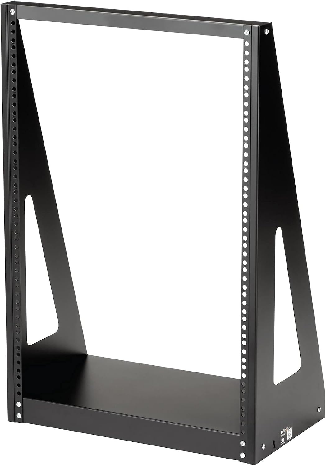 StarTech 16U 2-Post Open Frame Desktop Server Rack, 19in Compact Space-Saving Floor IT Rack with 350lb (160kg) Weight Capacity