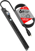 Rack Mount Power Strip - 240V 30A 3C19 & 8 C13 outlets PDU with Built-in Surge Protector, Volt & Amp Meter for Data Center - 19' Metal Housing, Ears & Fittings Included (3C19 8C13)