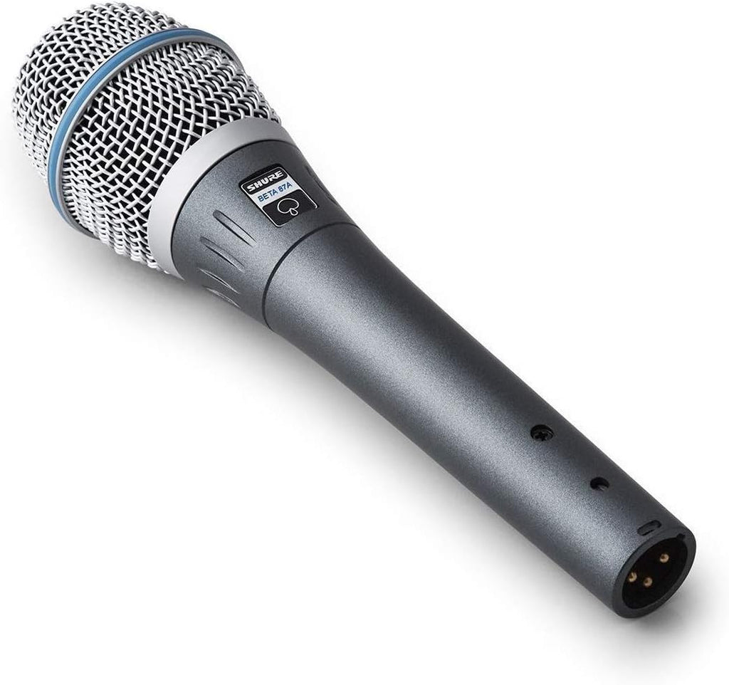 Shure BETA 87A Studio Grade Vocal Microphone with Built-in Pop Filter - Single Element Supercardioid Condenser Mic with A25D Mic Clip and Storage Bag, Ideal for Studio Recording and Live Performances