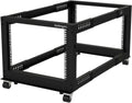StarTech 8U 4-Post Server Rack, 19in Open Frame Rack with 40in (101cm) Mounting Depth and 1200lb (544kg) Weight Capacity, Mobile or Floor Mount IT Rack