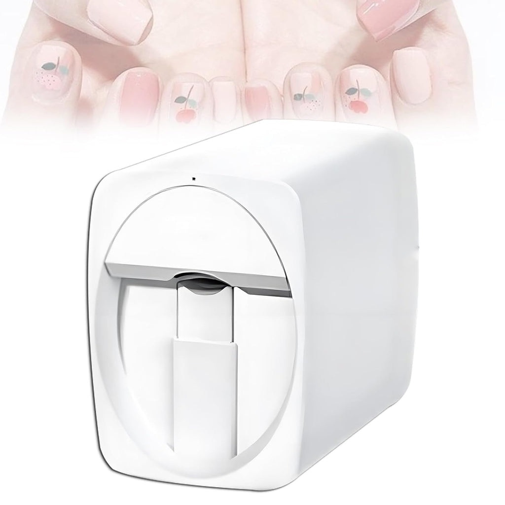 3D Nail Printer for Kids Beginners Safe Portable Device Salon-Grade Mobile Nail Printer,30s Fun Painting, 1000+ Cartoon Designs,with 2 Ink Cartridges, Each Cartridge Can Print 300 Nails A