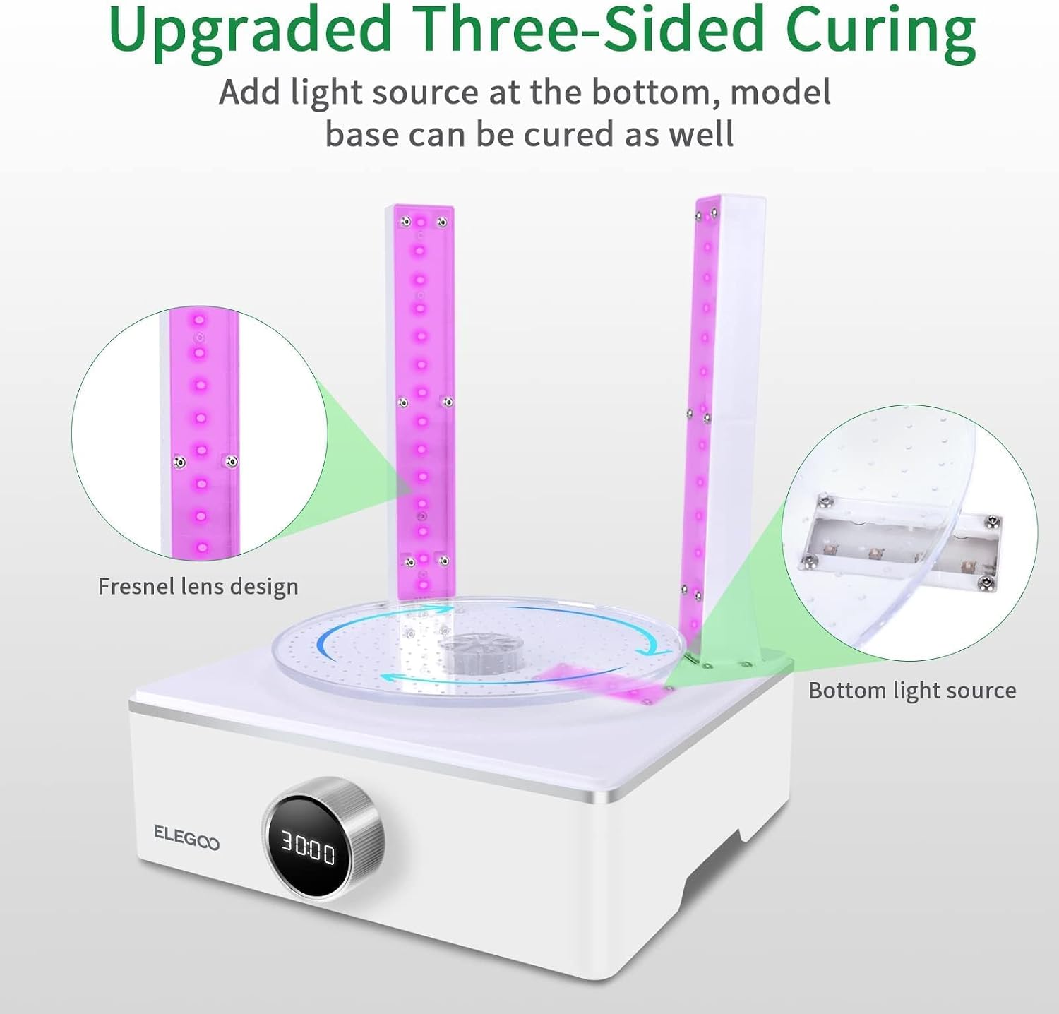 ELEGOO Mercury XS Bundle Wash and Cure Station for Large 3D Printed Models, with Handheld UV Light, Sunglasses, Wash Bucket, Compatible with Saturn, Mars Series and Other MSLA/LCD/DLP Resin Printers