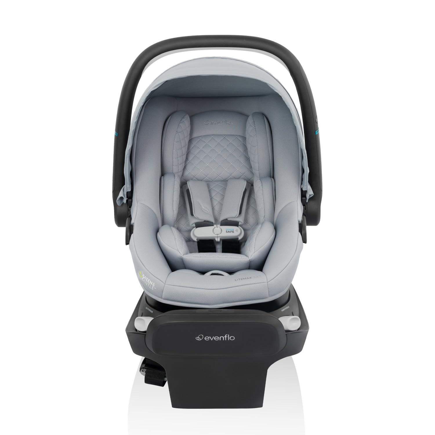 Evenflo Revolve180 LiteMax NXT Rotating Rear-Facing Lightweight Preemie and Infant Car Seat 3-30lbs. with SensorySoothe. Easy Install with Base (Quartz)