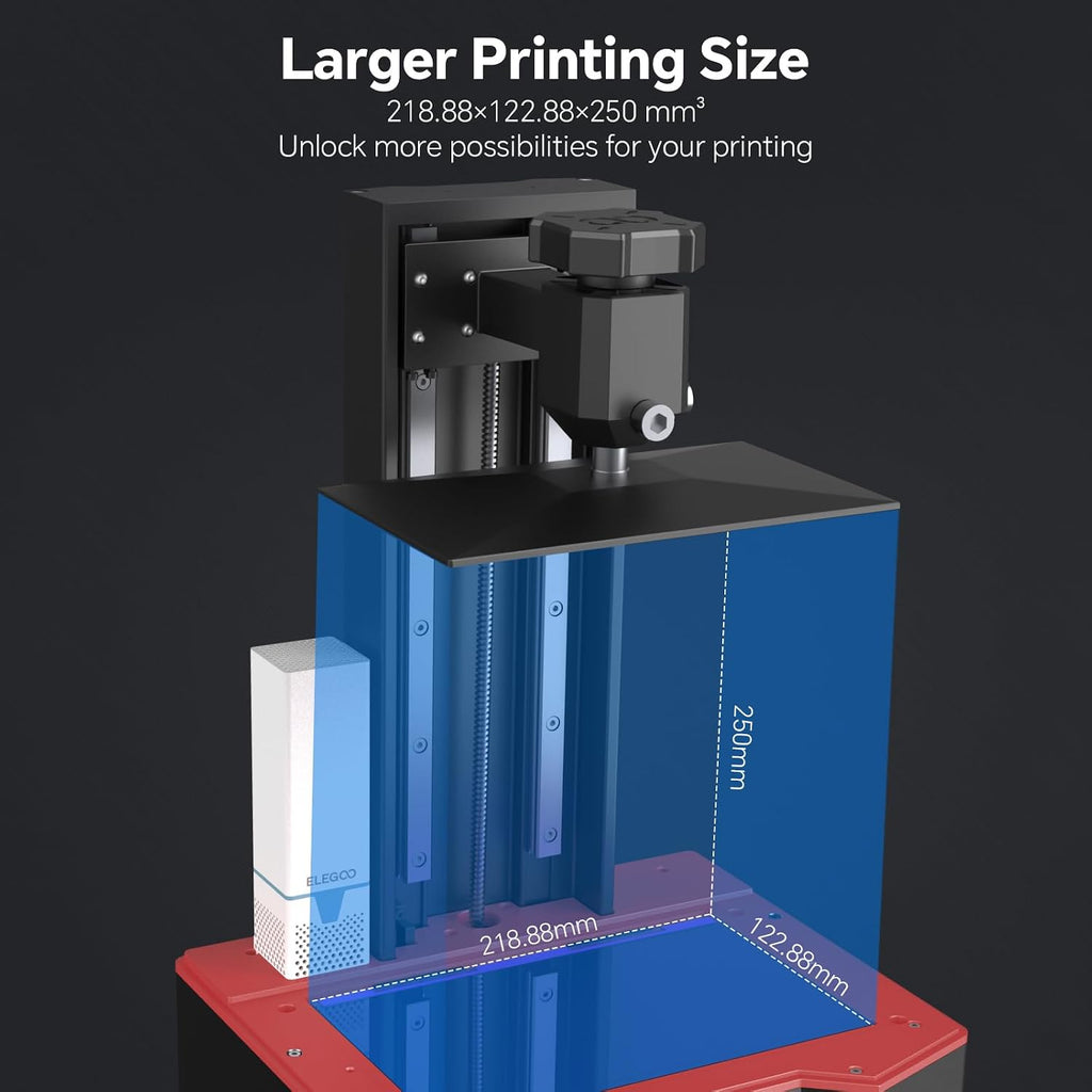 ELEGOO Saturn 3 12K MSLA 3D Printer with 10' Monochrome LCD Screen Fresnel Collimating Light Source Voxeldance Tango Software Printing Size 218.88mm*122.88mm*250mm