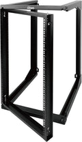 Tecmojo 18U Wall Mount Server Rack, Open Frame Network Rack for 19' Computer/AV/Data/IT/Media Equipment, 24' Depth, 16' Apart Mounting Holes, Swing Gate, Square and Tapped Holes