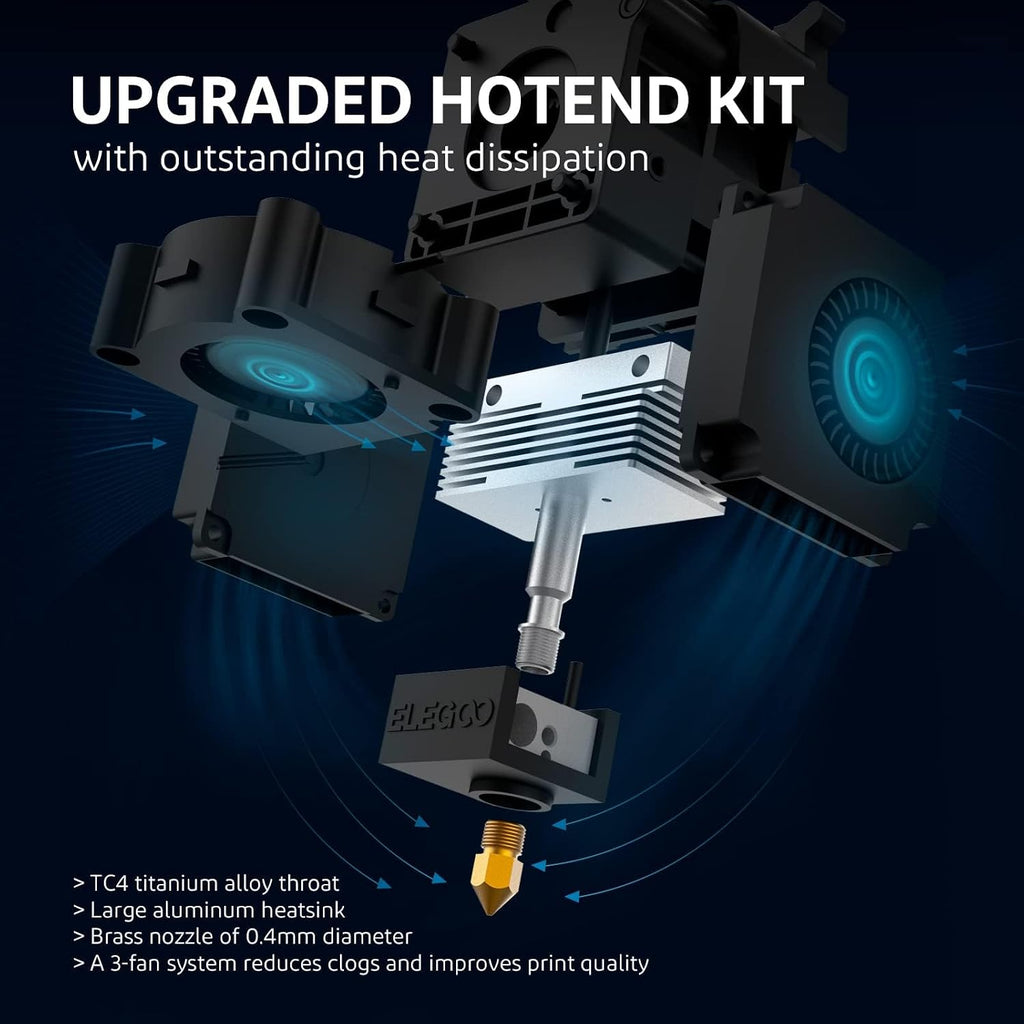 ELEGOO Neptune 3 Pro 3D Printer, Quick Assembly with Auto Leveling, Direct Drive Extruder, PEI Flexible Platform and Removable Touchscreen, 8.85x8.85x11 inch Printing Size