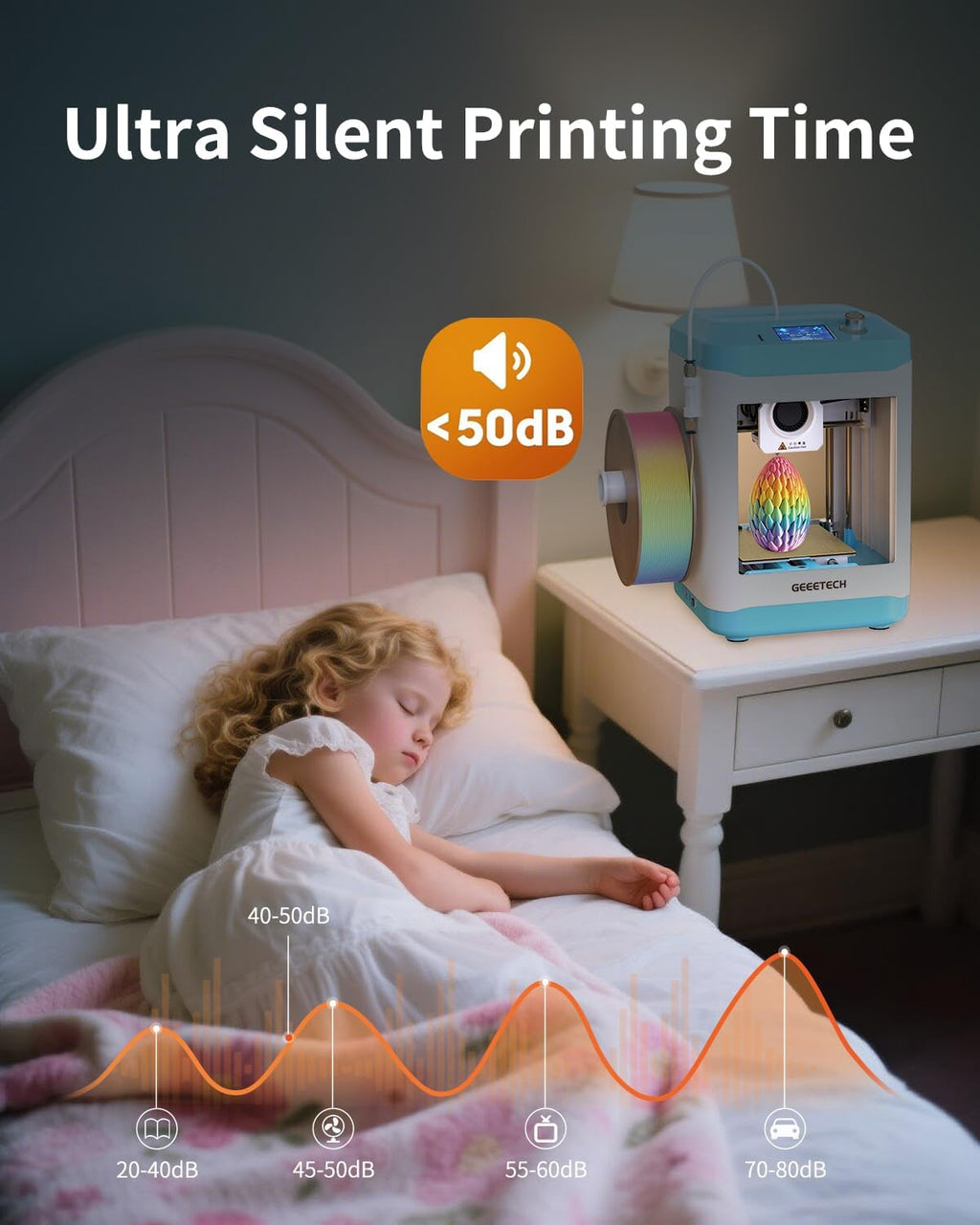 Fully Assembled Mini 3D Printer for Kids & Beginners - Complete Starter Kit with Auto Leveling 3D Printing Machine, 1 Roll of Filament, and SD Card, High-Speed 250mm/s, High Precision, for School Home