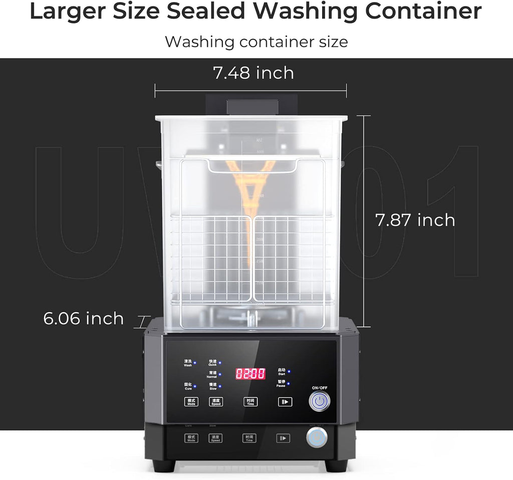 Creality Wash and Cure Station UW-01 2 in 1 Machine Resin 3D Printer UV Curing Rotary Box Bucket for LCD/DLP/SLA Washing Size 7.48x6.06x7.87 inches