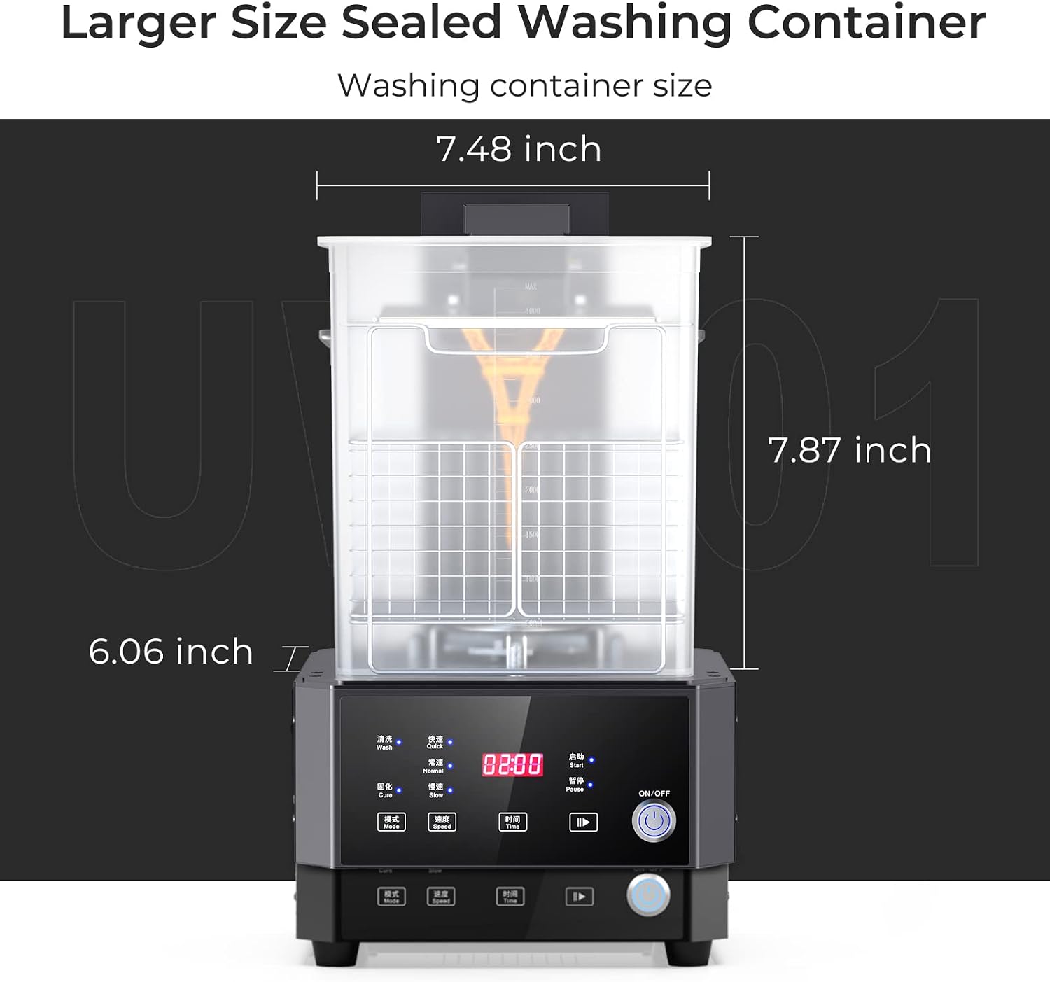 Creality Wash and Cure Station UW-01 2 in 1 Machine Resin 3D Printer UV Curing Rotary Box Bucket for LCD/DLP/SLA Washing Size 7.48x6.06x7.87 inches
