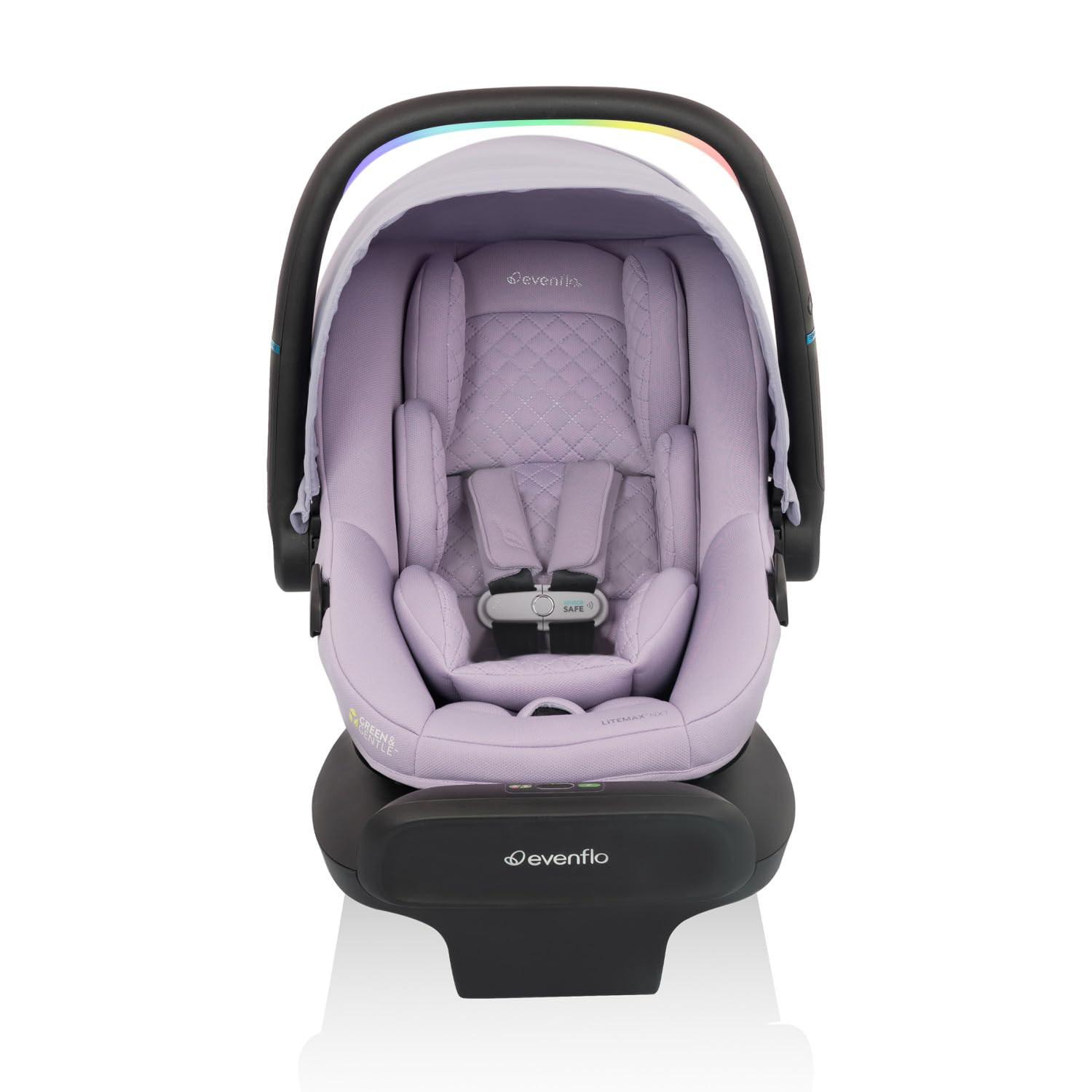 Evenflo LiteMax NXT Rear-Facing Lightweight Preemie and Infant Car Seat 3-30lbs with SensorySoothe. Easy Install with Base (Agate)