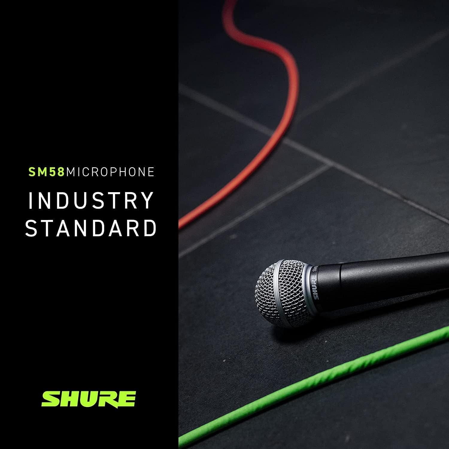 Shure SM58 Professional Dynamic Vocal Microphone with 25-Foot XLR Cable – Cardioid Mic for Live Performance, Studio Recording, Podcasting & Streaming (SM58-CN), Black & Silver